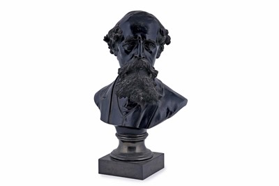 Lot 206 - A bronze bust of Charles Dickens