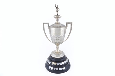 Lot 430 - An Edwardian silver plated twin handled trophy