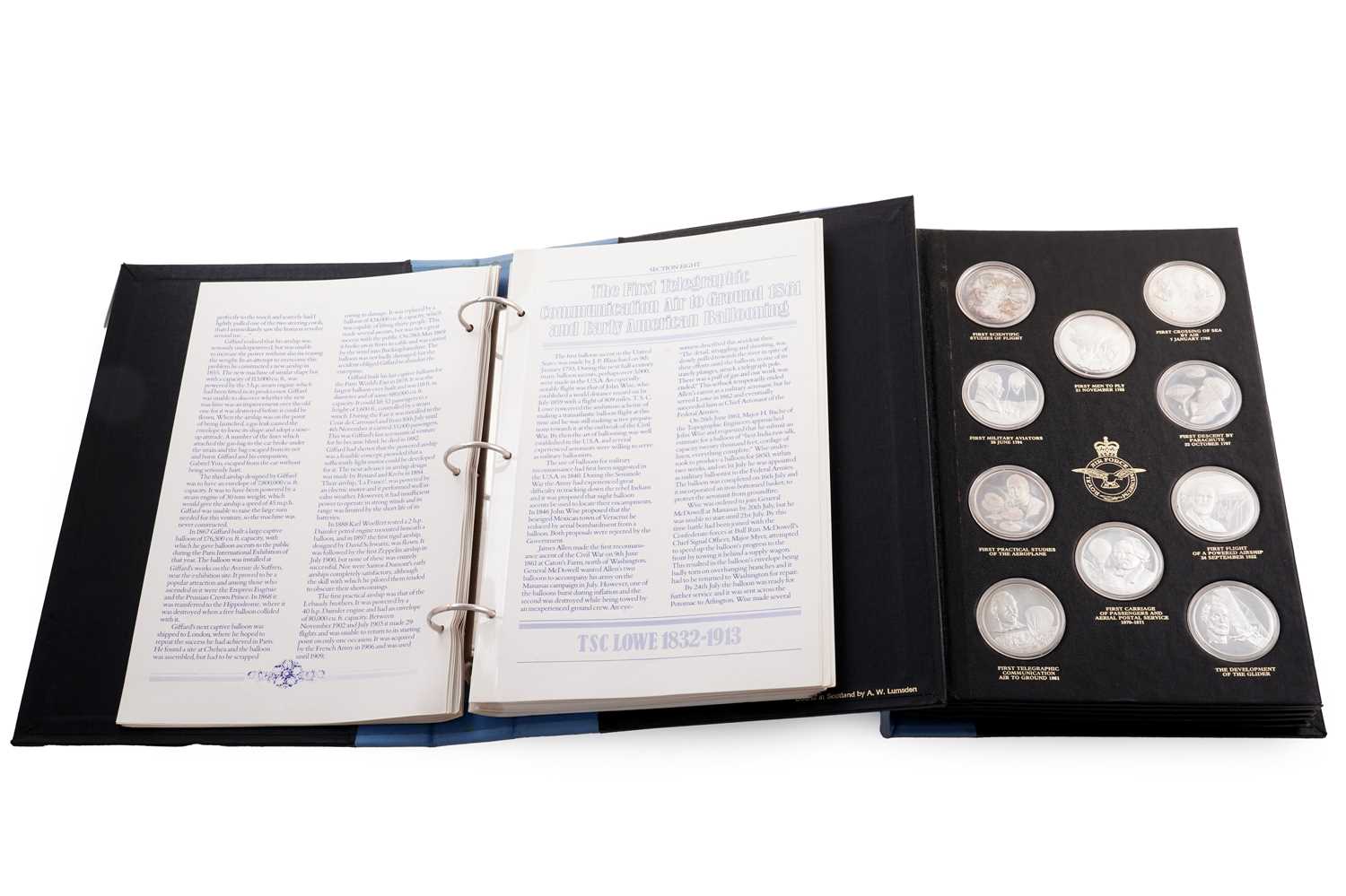 Lot 348 - The History Of Man In Flight fifty silver medallion set