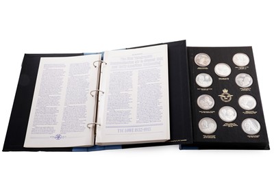 Lot 348 - The History Of Man In Flight fifty silver medallion set