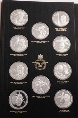 Lot 348 - The History Of Man In Flight fifty silver medallion set