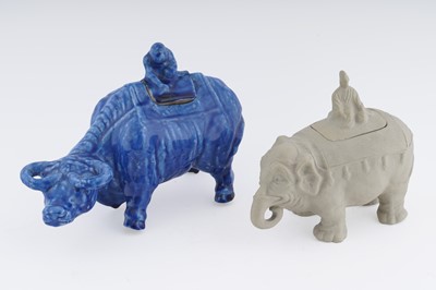 Lot 291 - Two stoneware censers and covers