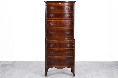Lot 7 - A Georgian style serpentine fronted chest on chest
