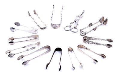 Lot 277 - A pair of George III silver naturalistic sugar nips; and other silver sugar tongs