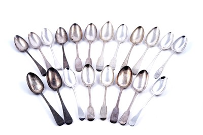Lot 282 - Twenty various antique silver tablespoons