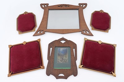 Lot 618 - Two pairs of gilt metal Art Deco framed jewellery display stands; and other frames