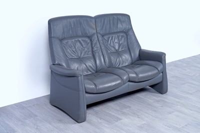 Lot 3 - Himolla: a ‘Rhine’ grey leather two seater sofa