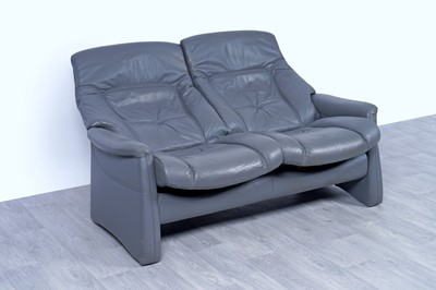 Lot 3 - Himolla: a ‘Rhine’ grey leather two seater sofa