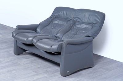Lot 3 - Himolla: a ‘Rhine’ grey leather two seater sofa