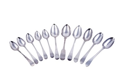 Lot 249 - Eleven Newcastle silver spoons, by various makers and various dates