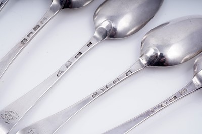 Lot 253 - Fifteen various George II/III silver tablespoons