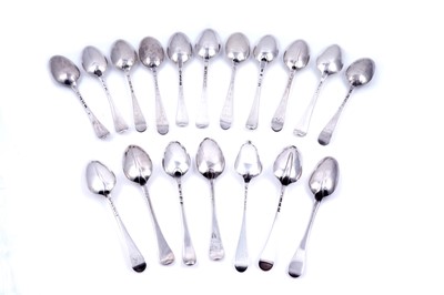 Lot 263 - Eighteen various antique silver tablespoons