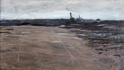 Lot 366 - George Sherwood Hunter - Tide Out Near Scottish Village | oil