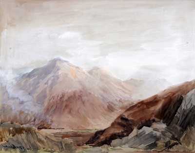 Lot 405 - Reuben Ward Binks - The Seafells at Sunrise | watercolour