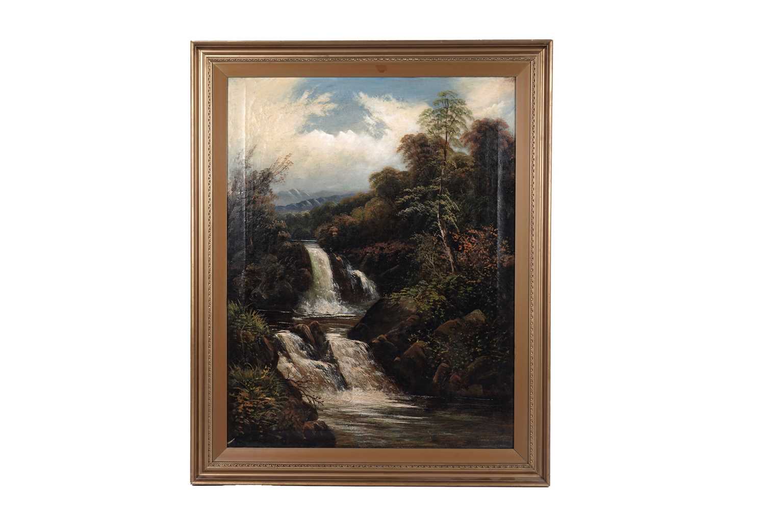 Lot 307 - 20th Century British School - Waterfall scene | oil