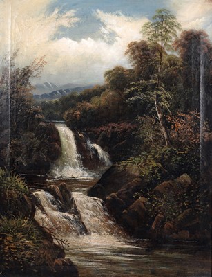 Lot 307 - 20th Century British School - Waterfall scene | oil