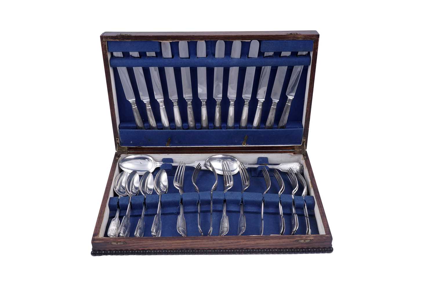 Lot 320 - A late Victorian part canteen of silver flatware; and other flatware