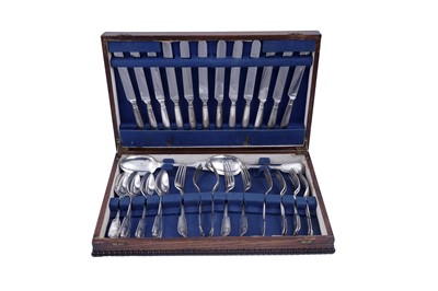 Lot 320 - A late Victorian part canteen of silver flatware; and other flatware