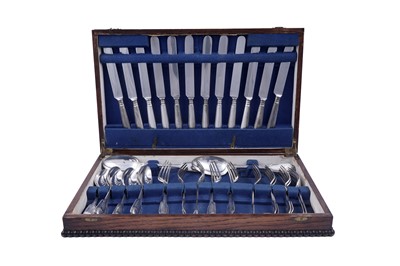 Lot 320 - A late Victorian part canteen of silver flatware; and other flatware