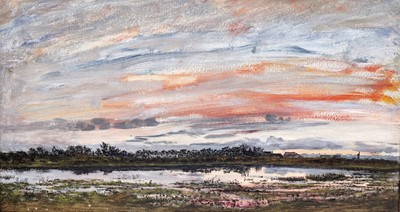 Lot 87 - George Sherwood Hunter - Sunset - King's College and St. Machar | oil
