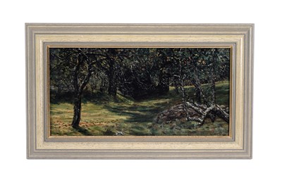Lot 368 - George Sherwood Hunter - Porthaven, a woodland scene | oil