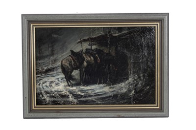 Lot 369 - George Sherwood Hunter after Adolf Schreyer - Cossack Free plan cavalry in a time of snow | oil