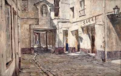 Lot 155 - George Sherwood Hunter - Court from Parlour Window, Hotel Mont Blanc Rue De Seine | oil