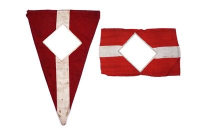Lot 164 - German Third Reich Hitler Youth armband and pennant