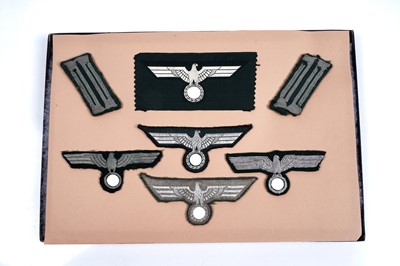 Lot 166 - A selection of German Second World War period Army breast eagles and collar boards