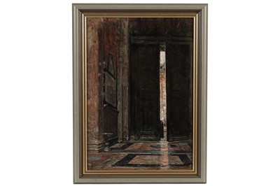 Lot 80 - George Sherwood Hunter - A nun entering church | oil