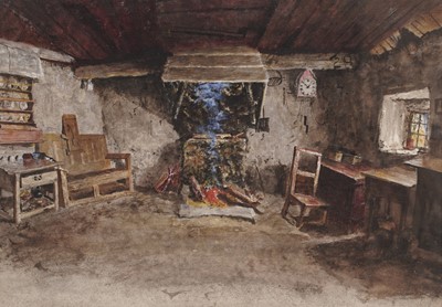 Lot 344 - George Sherwood Hunter - A pair of interior scenes | watercolour