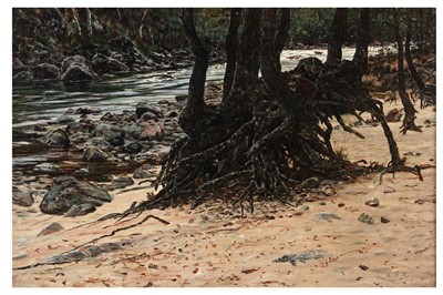 Lot 122 - George Sherwood Hunter - Roots by a river | oil