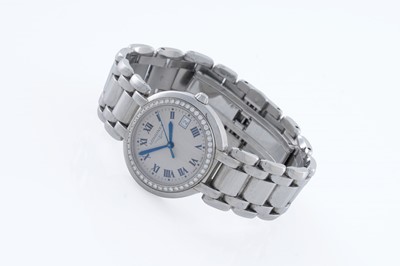 Lot 415 - Longines PrimaLuna: a stainless steel cased lady's wristwatch