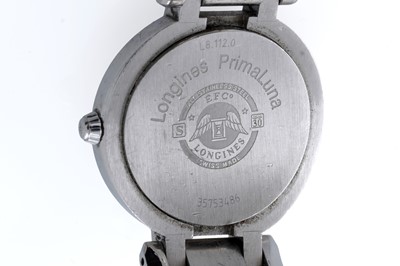Lot 415 - Longines PrimaLuna: a stainless steel cased lady's wristwatch