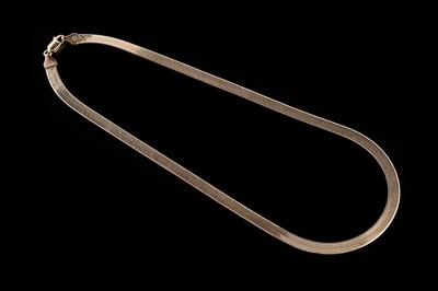 Lot 279 - A contemporary 9ct gold flat snake link necklace