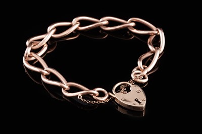 Lot 283 - A 9ct rose gold curb-link bracelet