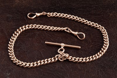 Lot 291 - An early 20th Century 9ct rose gold double "Albert" watch chain