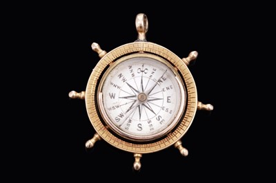 Lot 722 - A late Victorian 18ct yellow gold maritime fob compass