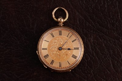 Lot 382 - A Victorian lady's 18ct gold cased fob watch