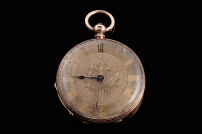 Lot 383 - A Victorian lady's 14ct gold cased fob watch