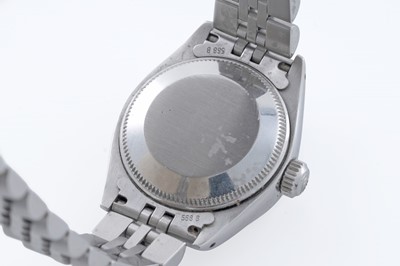 Lot 606 - Rolex Oyster Perpetual Date: a stainless steel cased lady's automatic wristwatch