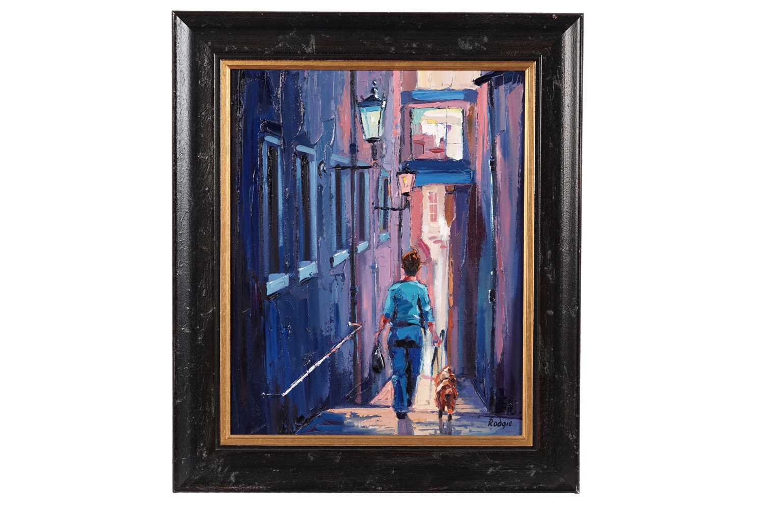 Lot 79 - Lynn Rodgie _ Walkies, Edinburgh Close | oil