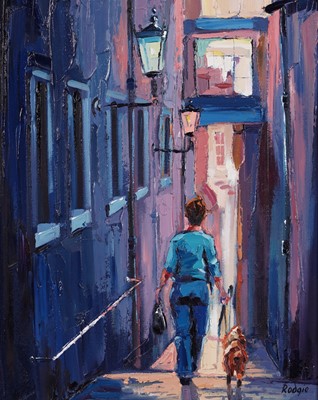 Lot 79 - Lynn Rodgie _ Walkies, Edinburgh Close | oil