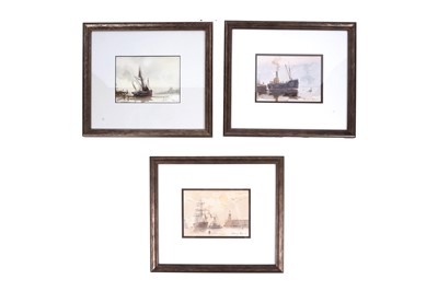 Lot 583 - Peter Knox - Three shipping views on the Tyne | watercolour