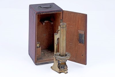Lot 631 - Edmund Wheeler, London: a late 19th century brass microscope