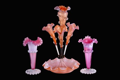 Lot 314 - An epergne; and two vases