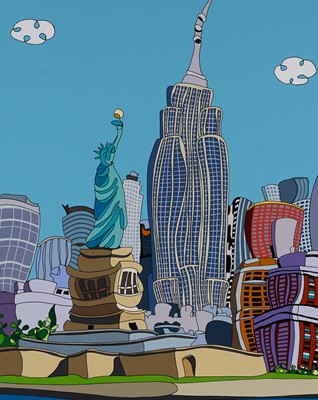 Lot 102 - Dylan Izaak - New York Skyline | oil