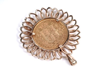 Lot 424 - A Victoria 1873 gold sovereign pendant