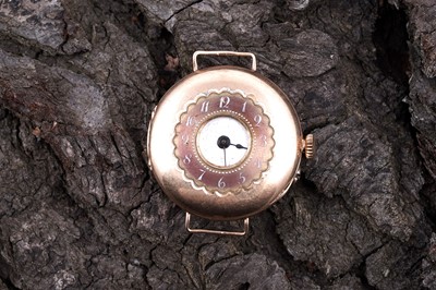Lot 178 - A 1912 lady's 15ct gold cased half-hunter wristwatch
