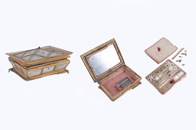 Lot 203 - A 19th Century ormolu and mother of pearl work box